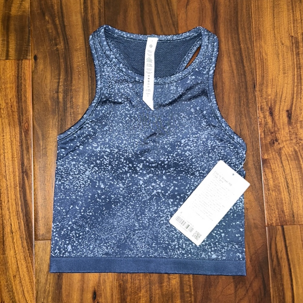 Ebb to Street RB Crop Tank - Distorted Noise Mineral Blue/Pastel Blue